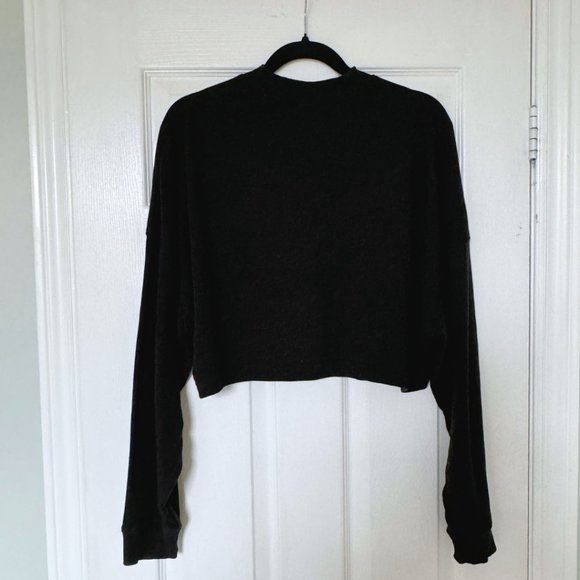 Reebok Black Logo Cutout Cropped Sweater - Picture 6 of 6
